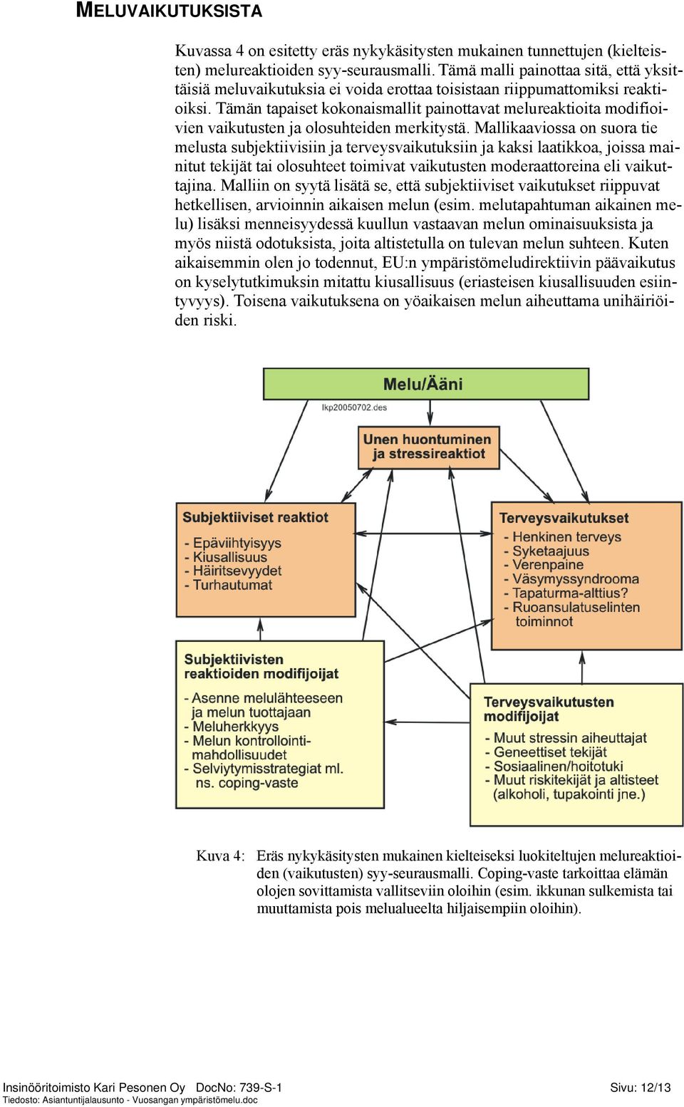 Tämän tapaiset kokonaismallit painottavat melureaktioita modifioivien vaikutusten ja olosuhteiden merkitystä.