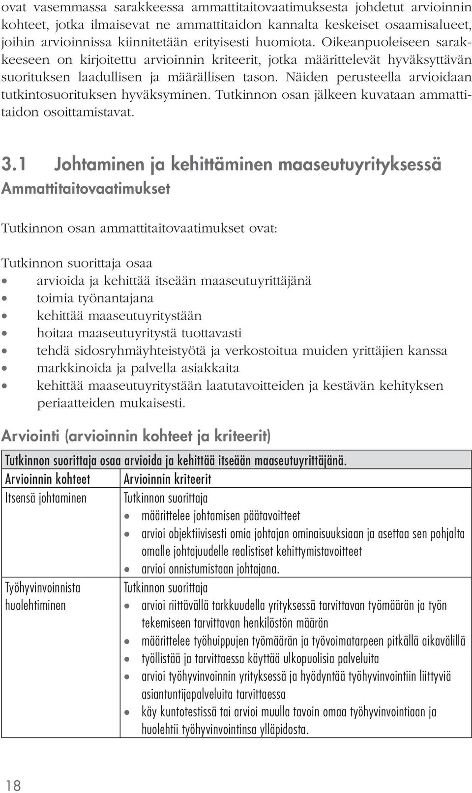 Näiden perusteella arvioidaan tutkintosuorituksen hyväksyminen. Tutkinnon osan jälkeen kuvataan ammattitaidon osoittamistavat. 3.