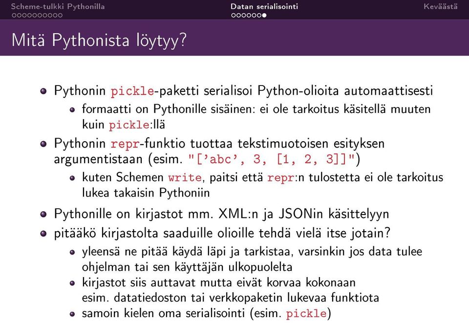 tekstimuotoisen esityksen argumentistaan (esim.