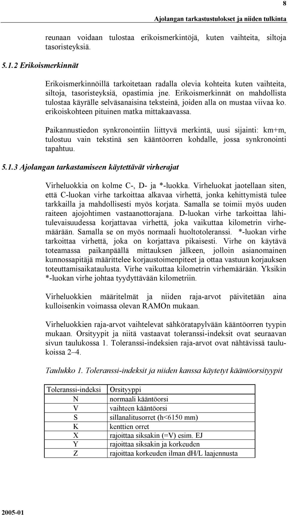 Erikoismerkinnät on mahdollista tulostaa käyrälle selväsanaisina teksteinä, joiden alla on mustaa viivaa ko. erikoiskohteen pituinen matka mittakaavassa.