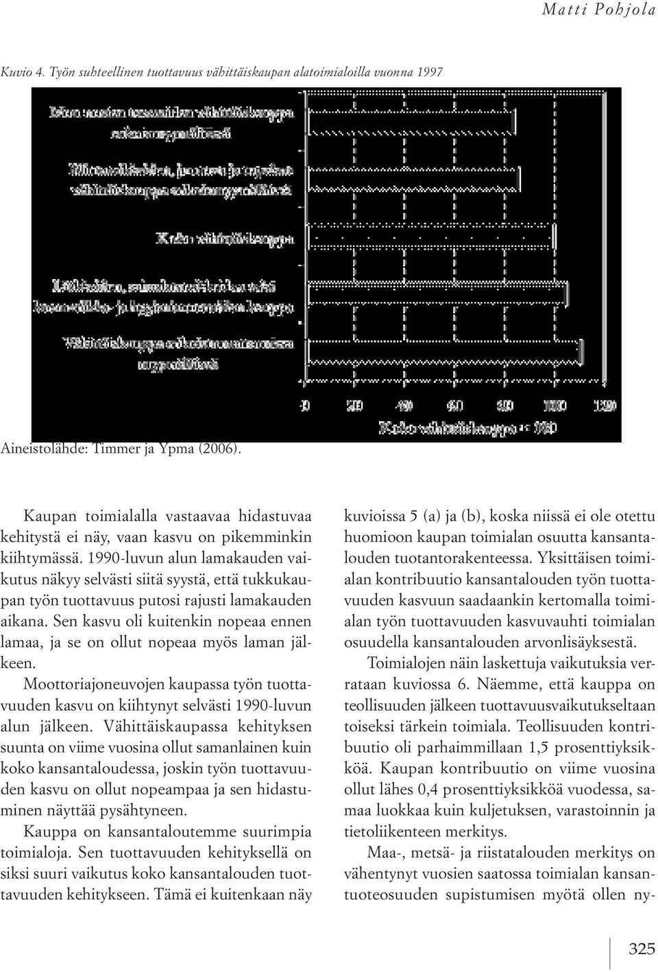 1990 luvun alun lamakauden vaikutus näkyy selvästi siitä syystä, että tukkukaupan työn tuottavuus putosi rajusti lamakauden aikana.