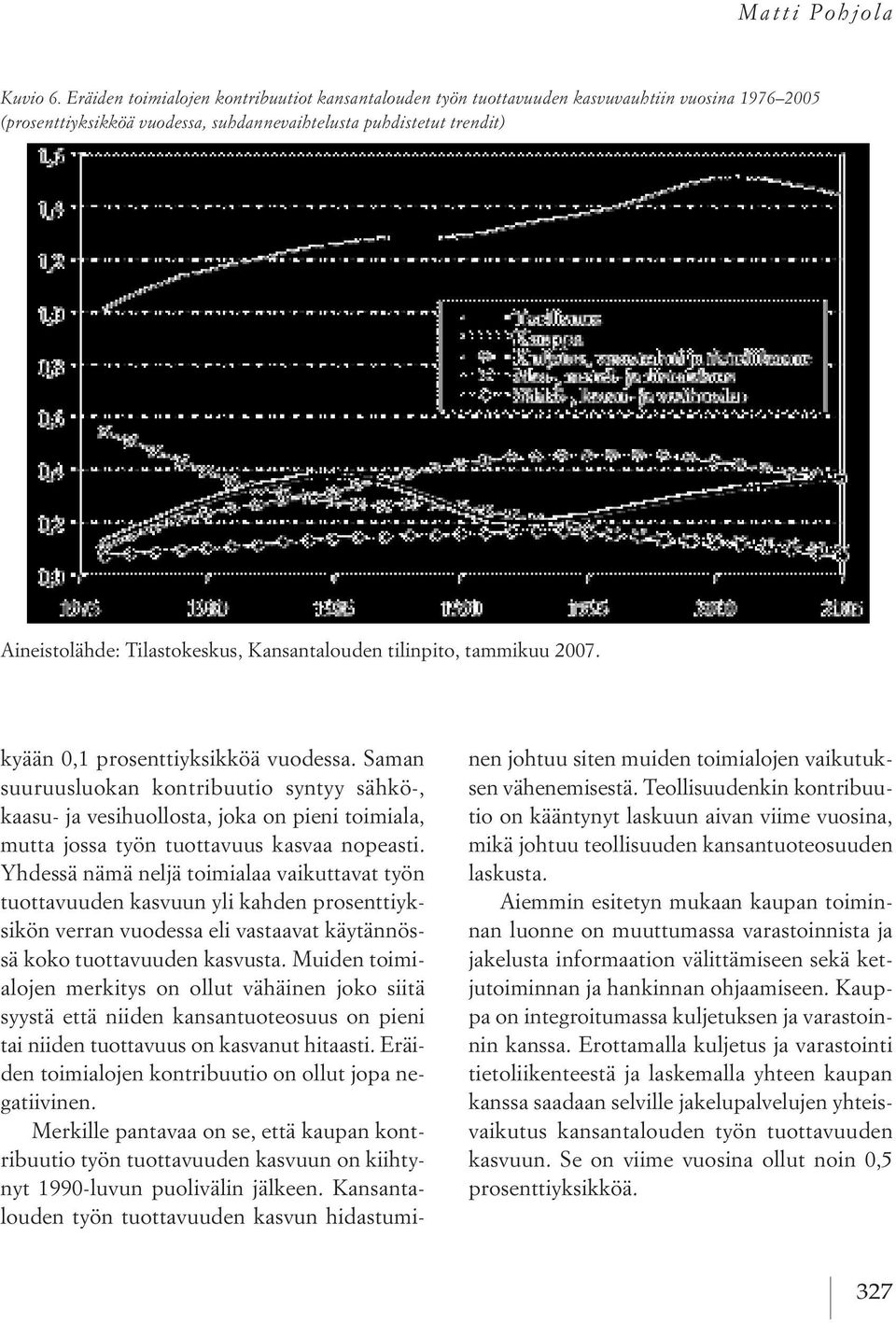 kansantalouden tilinpito, tammikuu 2007. kyään 0,1 prosenttiyksikköä vuodessa.