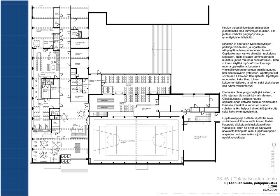 KOKOONTUMISTILA 82,5 m2 SUIHKU WC 2,0 m2 1,5 m2 WC 1,5 m2 SOS. TILA / N 9,5 m2 WC 3,0 m2 MONISTUS / VAR 13,0 m2 SOS.