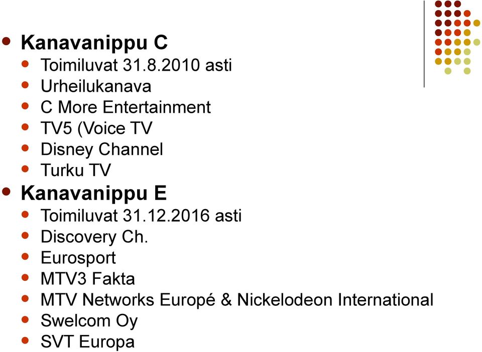 Disney Channel Turku TV Kanavanippu E Toimiluvat 31.12.