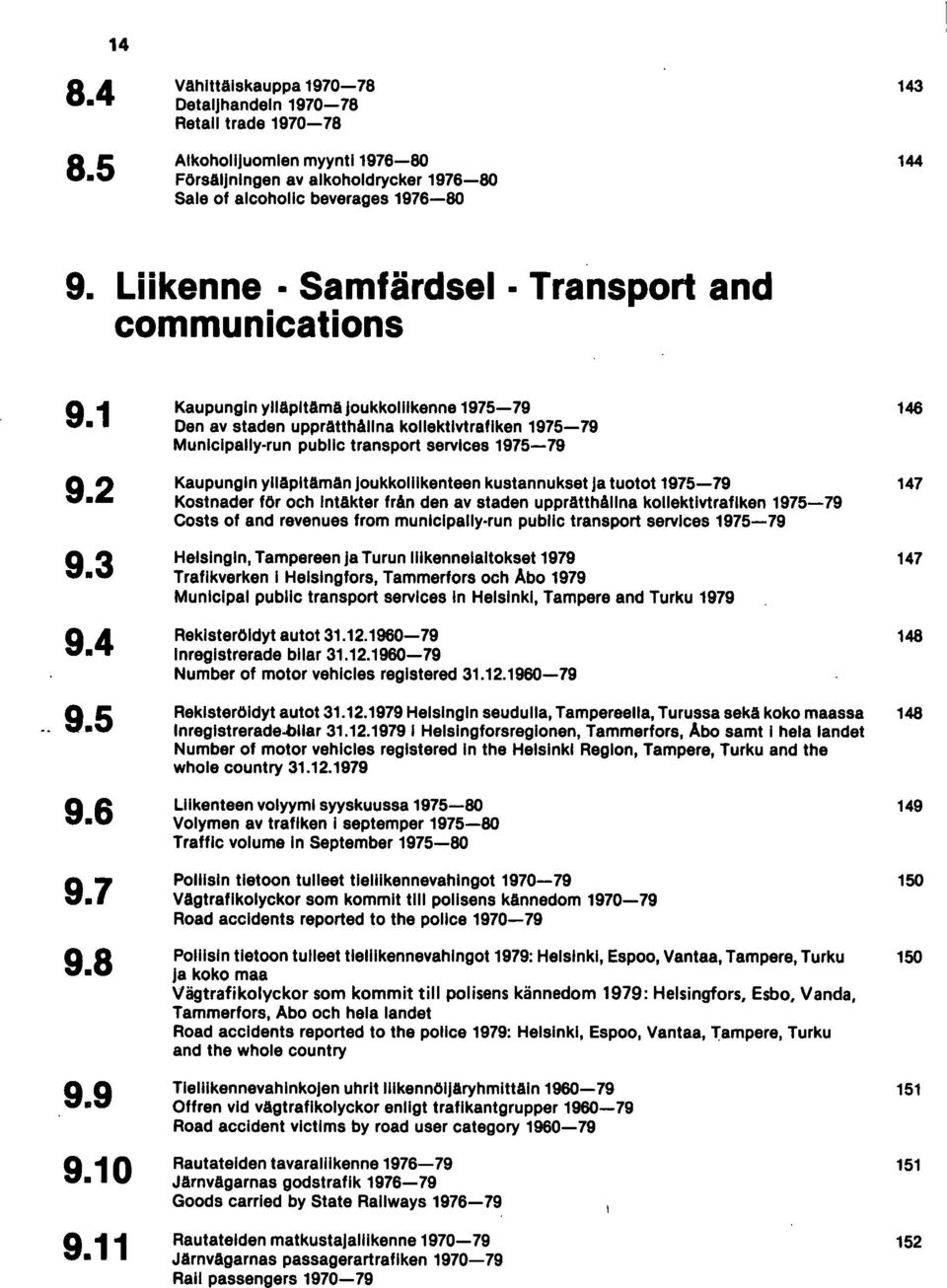 11 Kaupungin yllllpltllmll joukkolllkenne 1975-79 Den av staden upprlltthållna kollektlvtrafiken 1975-79 Munlcipally-run publlc transport servlces 1975-79 Kaupungin yliäpitämän joukkolllkenteen