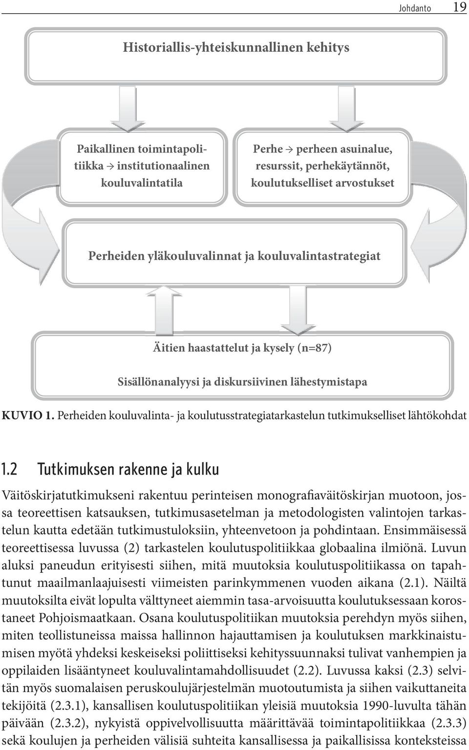 Perheiden kouluvalinta- ja koulutusstrategiatarkastelun tutkimukselliset lähtökohdat 1.