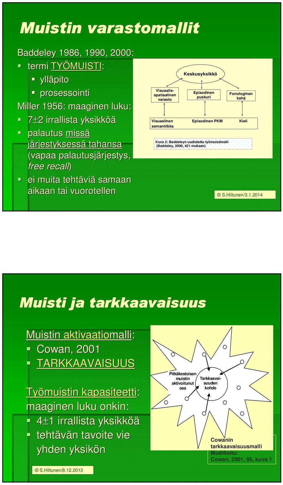 semantiikka Kuva 2: Baddeleyn uudistettu työmuistimalli (Baddeley, 2000, 421 