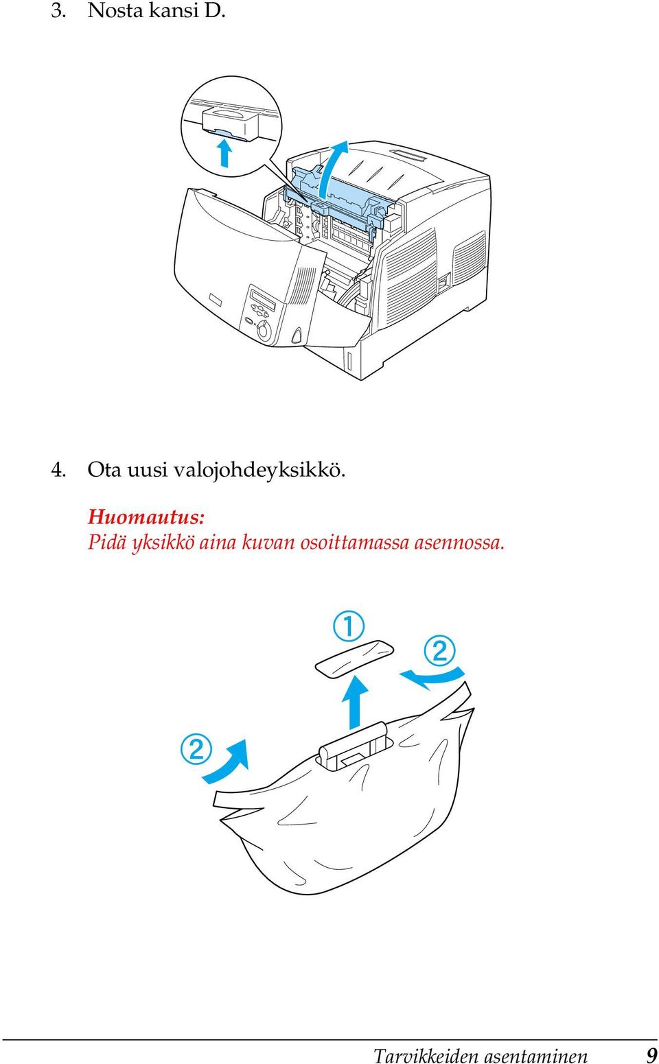 Huomautus: Pidä yksikkö aina