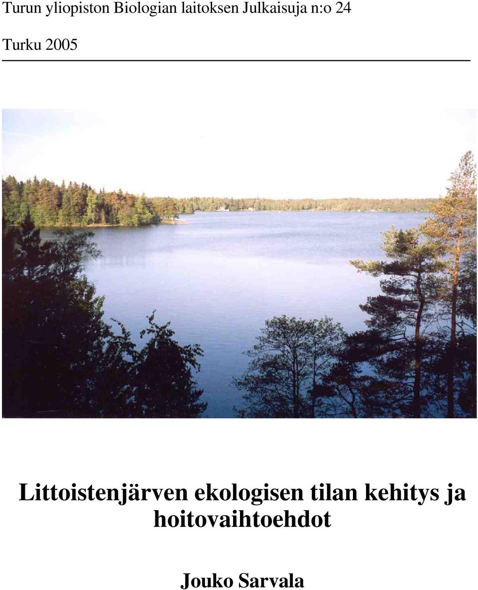 25 Littoistenjärven ekologisen