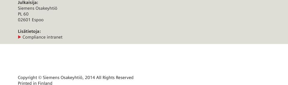 intranet Copyright Siemens Osakeyhtiö,