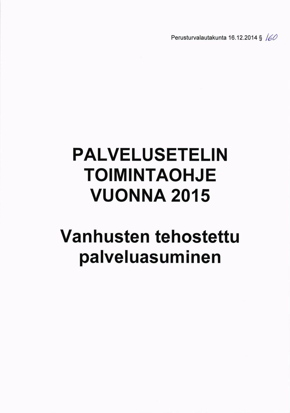 TOIMINTAOHJE VUONNA 2015