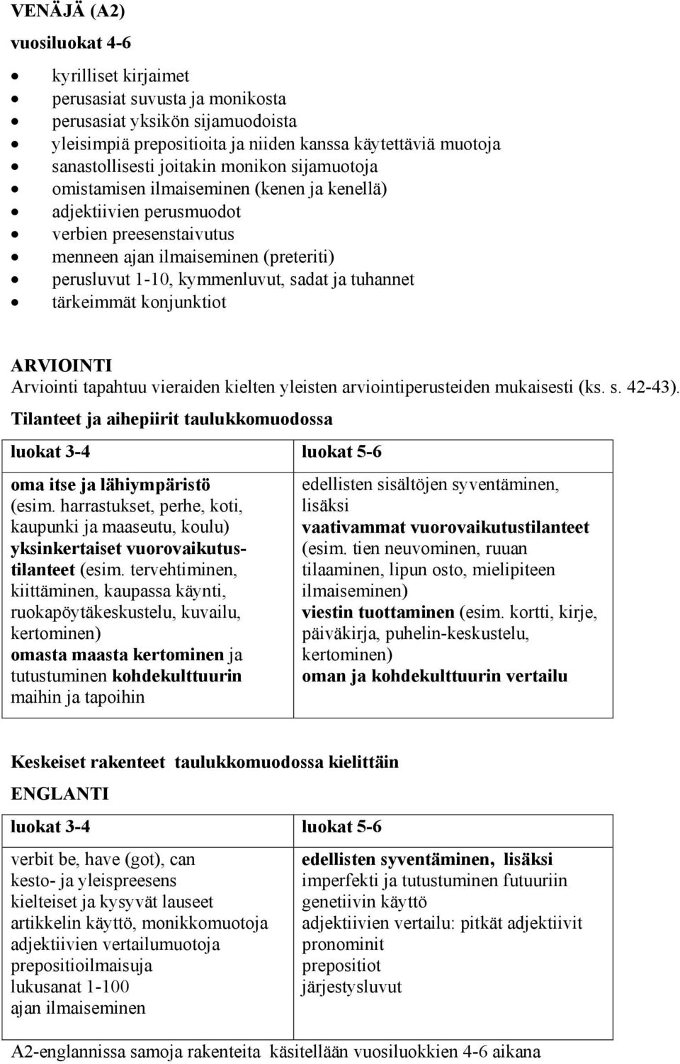 tuhannet tärkeimmät konjunktiot ARVIOINTI Arviointi tapahtuu vieraiden kielten yleisten arviointiperusteiden mukaisesti (ks. s. 42-43).