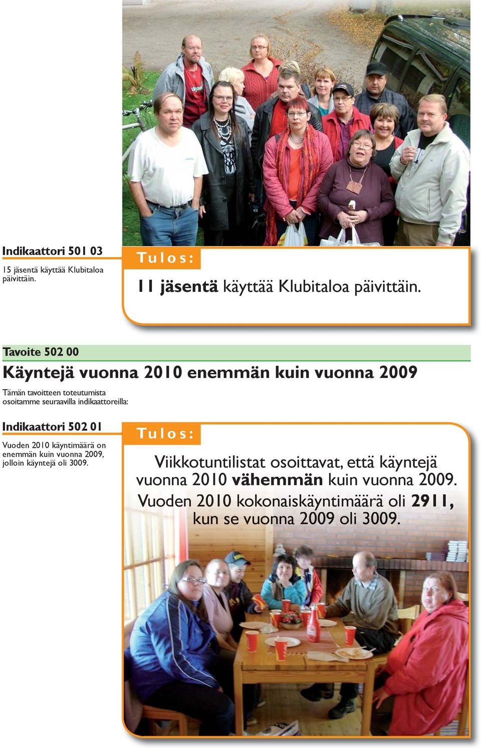 indikaattoreilla: Indikaattori 2 01 Vuoden 20 käyntimäärä on enemmän kuin vuonna 2009, jolloin käyntejä oli 09.