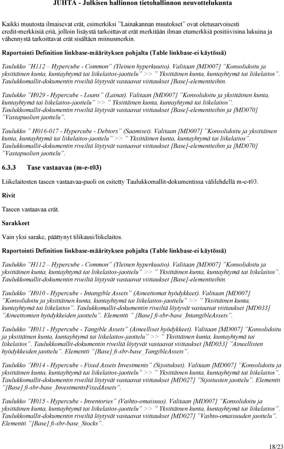 Valitaan [MD007] Konsolidoitu ja yksittäinen kunta, kuntayhtymä tai liikelaitos-jaottelu >> Yksittäinen kunta, kuntayhtymä tai liikelaitos.