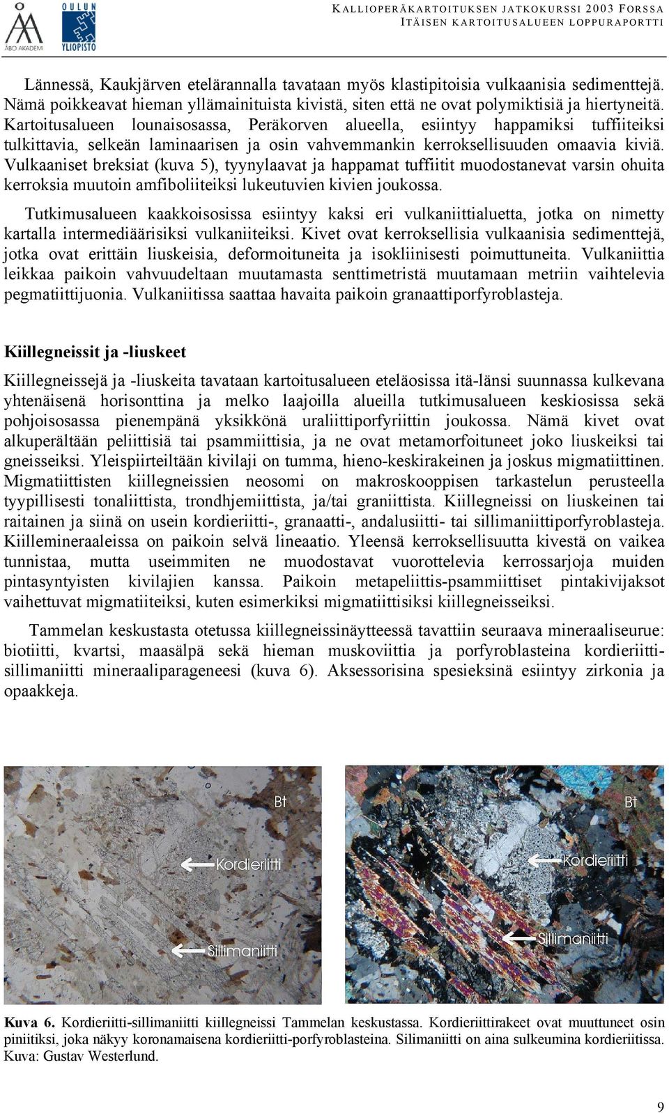 Kartoitusalueen lounaisosassa, Peräkorven alueella, esiintyy happamiksi tuffiiteiksi tulkittavia, selkeän laminaarisen ja osin vahvemmankin kerroksellisuuden omaavia kiviä.