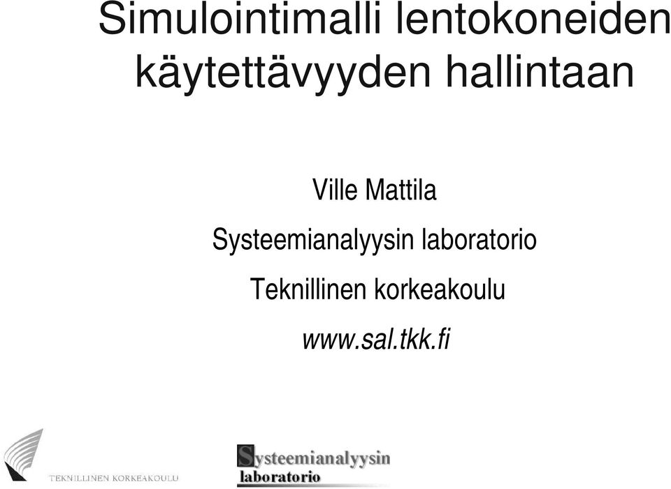 Mattila Systeemianalyysin