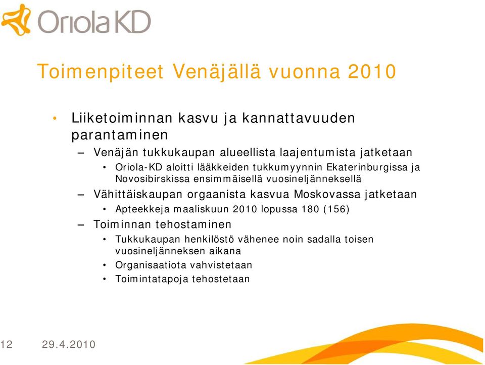 vuosineljänneksellä Vähittäiskaupan orgaanista kasvua Moskovassa jatketaan Apteekkeja maaliskuun 21 lopussa 18 (156) Toiminnan