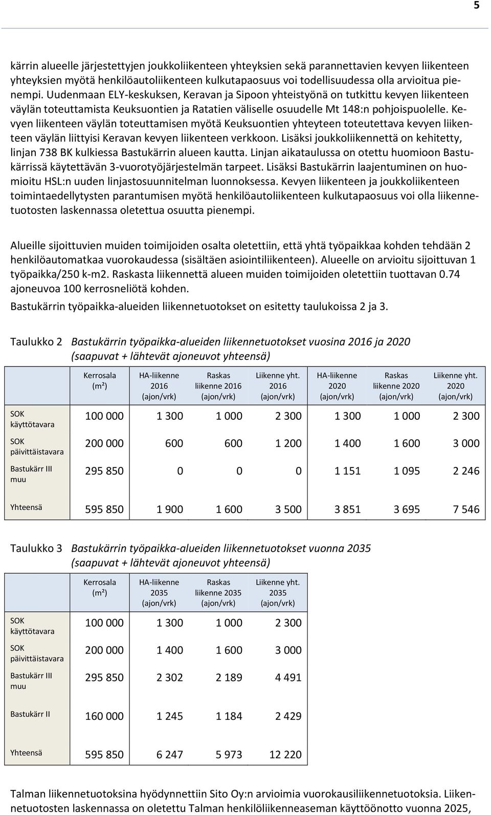 Kevyen liikenteen väylän toteuttamisen myötä Keuksuontien yhteyteen toteutettava kevyen liikenteen väylän liittyisi Keravan kevyen liikenteen verkkoon.