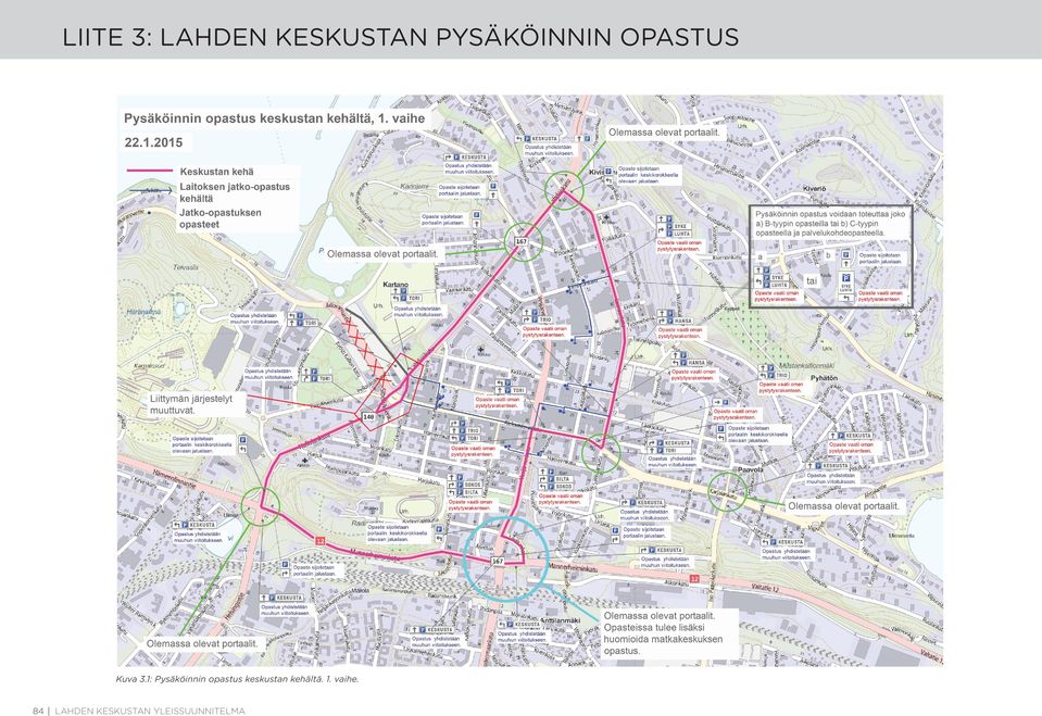 : Pysäköinnin opastus keskustan