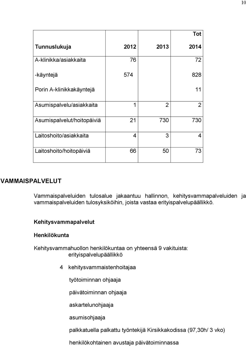 tulosyksiköihin, joista vastaa erityispalvelupäällikkö.