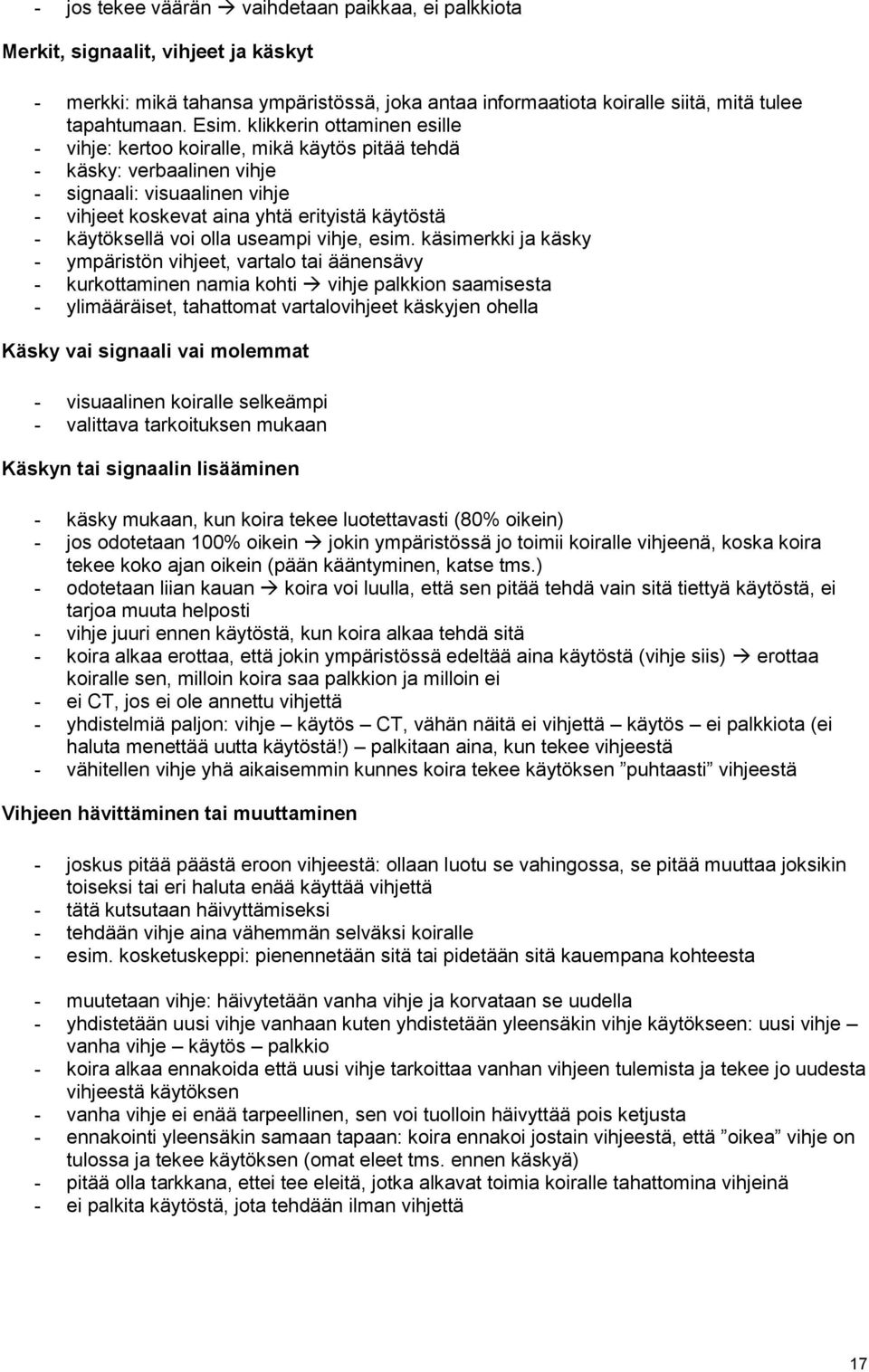 useampi vihje, esim.