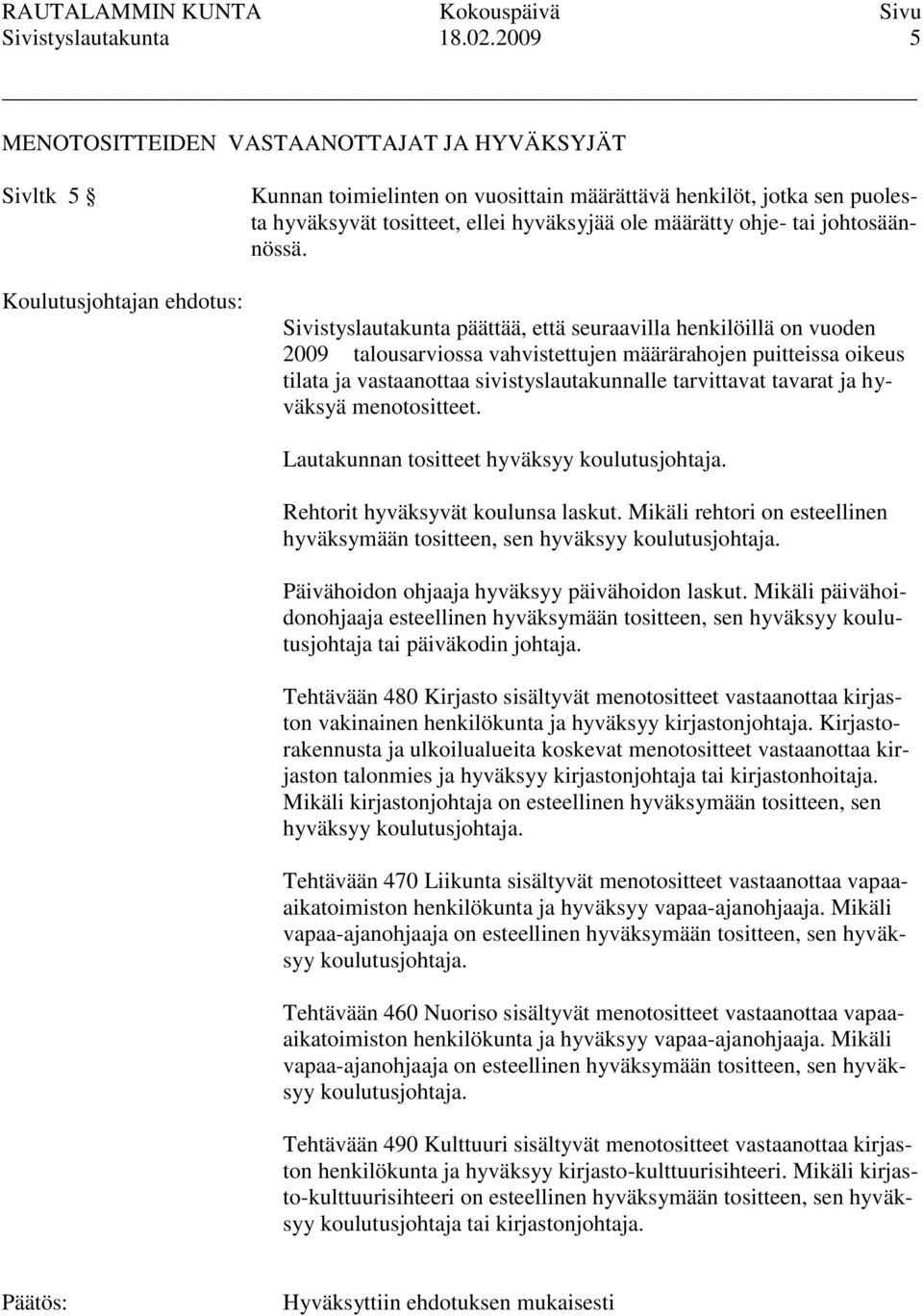 johtosäännössä.