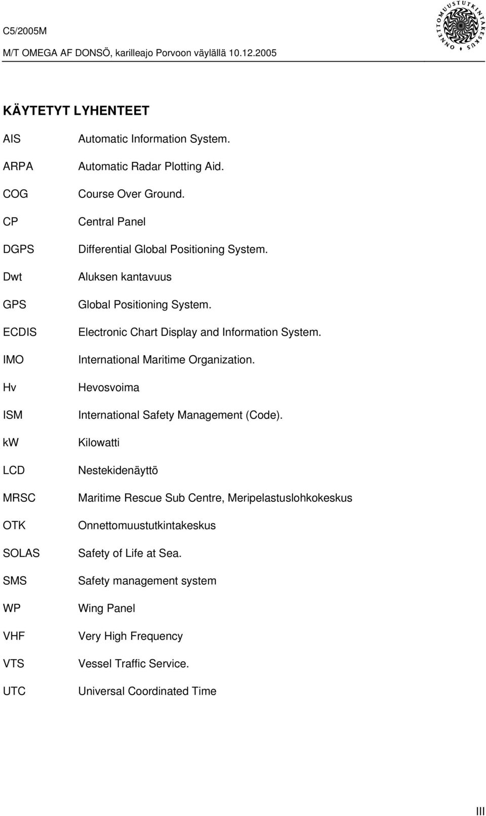Electronic Chart Display and Information System. International Maritime Organization. Hevosvoima International Safety Management (Code).