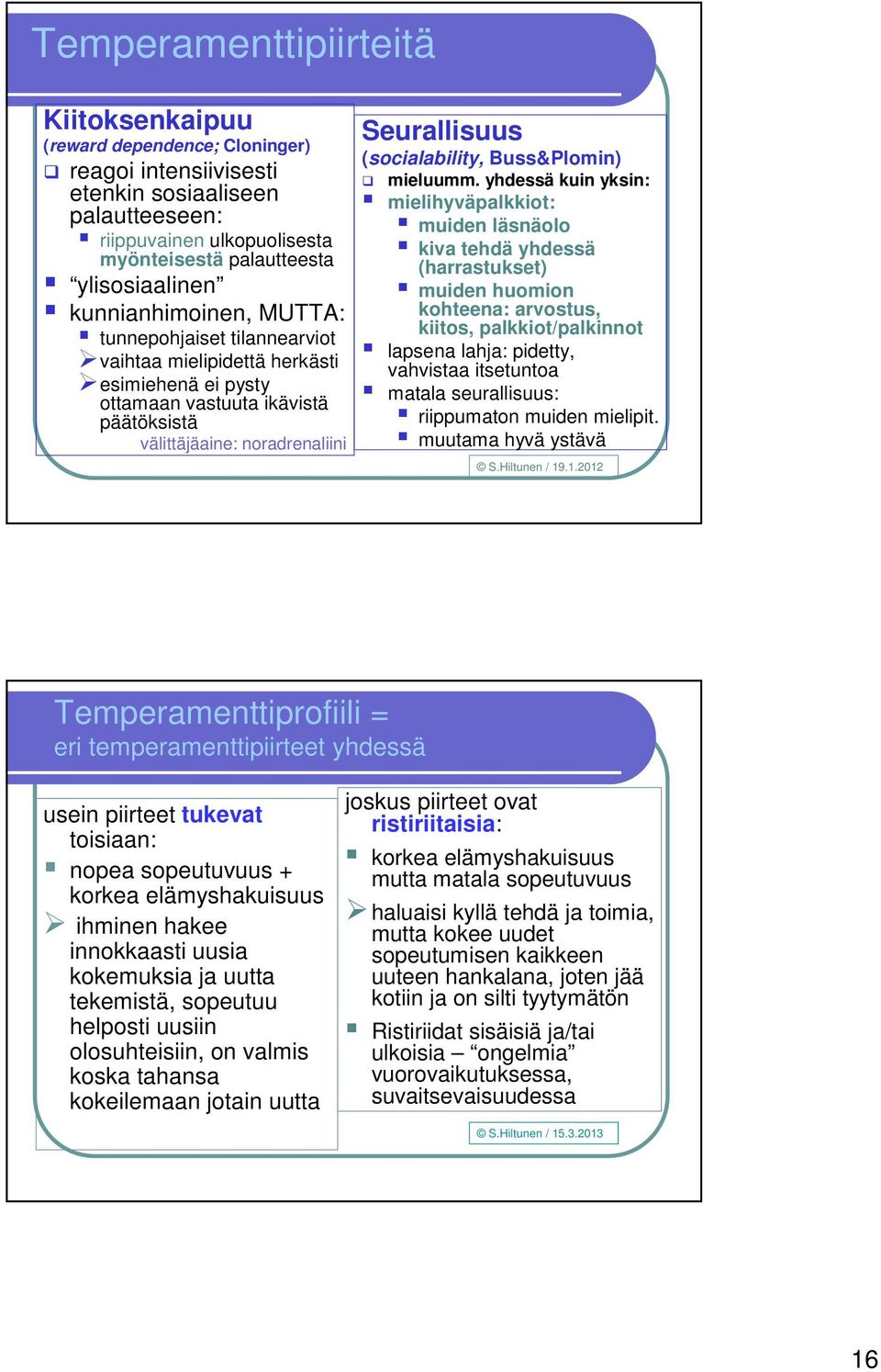 (socialability, Buss&Plomin) mieluumm.