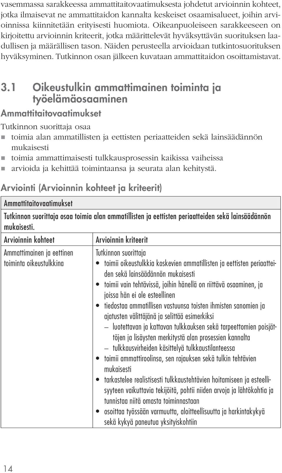 Näiden perusteella arvioidaan tutkintosuorituksen hyväksyminen. Tutkinnon osan jälkeen kuvataan ammattitaidon osoittamistavat. 3.