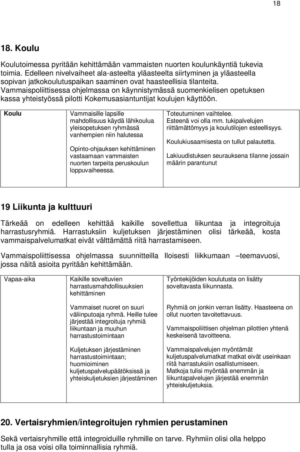 Vammaispoliittisessa ohjelmassa on käynnistymässä suomenkielisen opetuksen kassa yhteistyössä pilotti Kokemusasiantuntijat koulujen käyttöön.