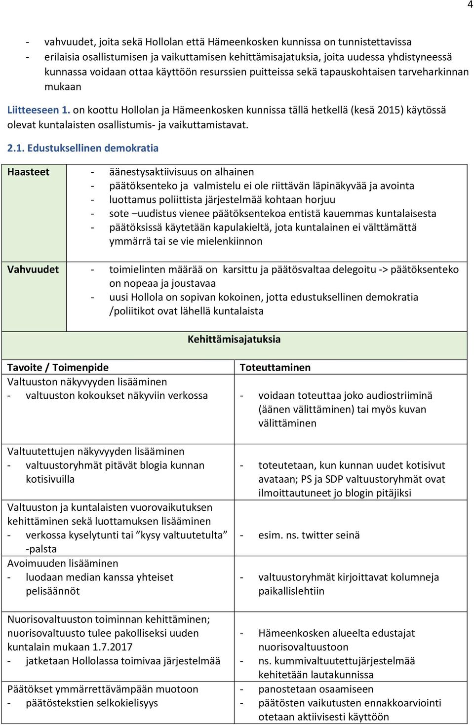 on koottu n ja Hämeenkosken kunnissa tällä hetkellä (kesä 2015