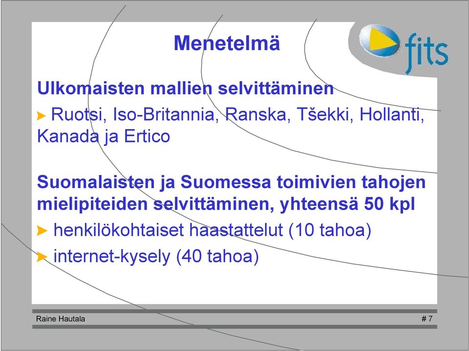 toimivien tahojen mielipiteiden selvittäminen, yhteensä 50 kpl >