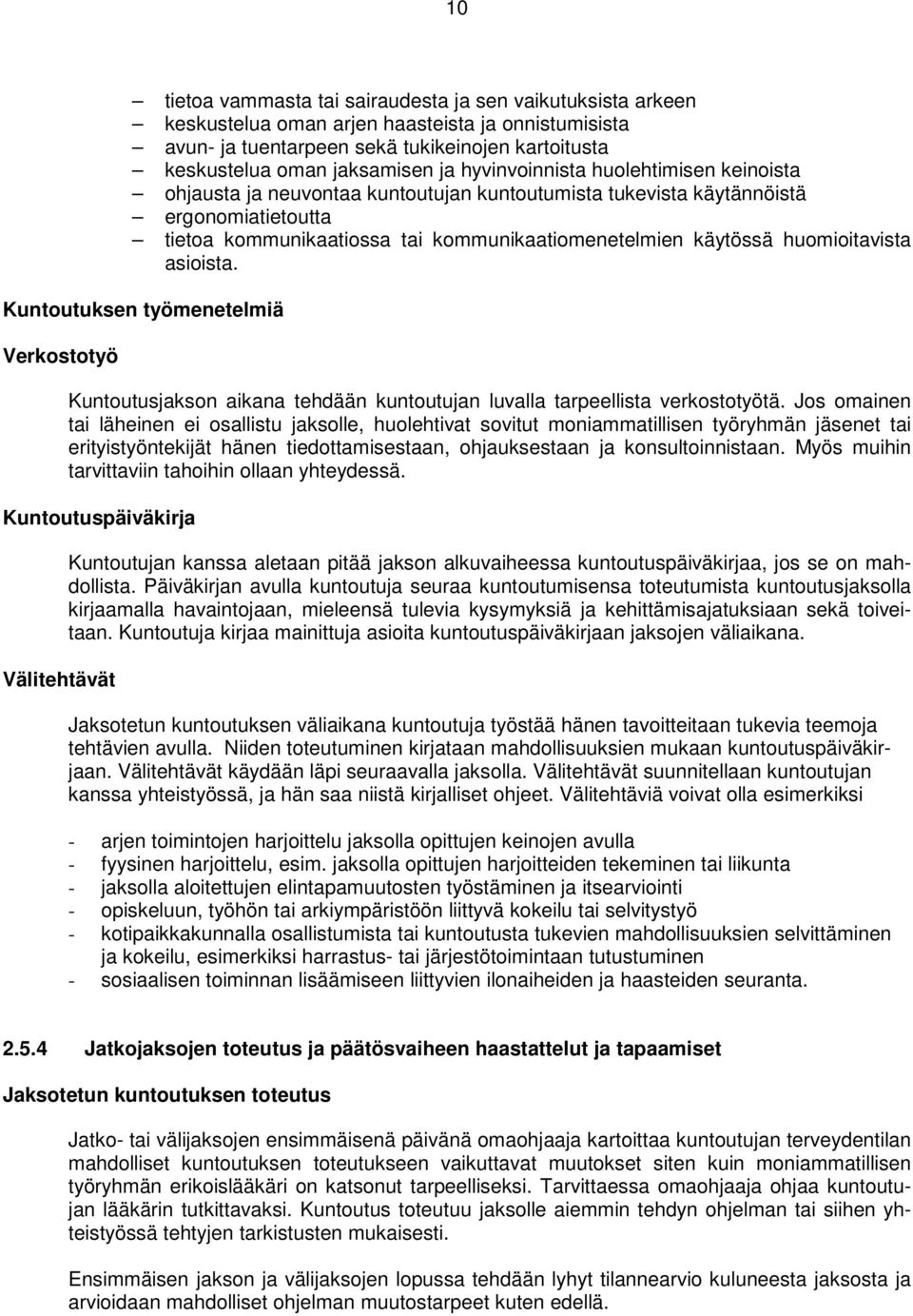 huomioitavista asioista. Kuntoutuksen työmenetelmiä Verkostotyö Kuntoutusjakson aikana tehdään kuntoutujan luvalla tarpeellista verkostotyötä.