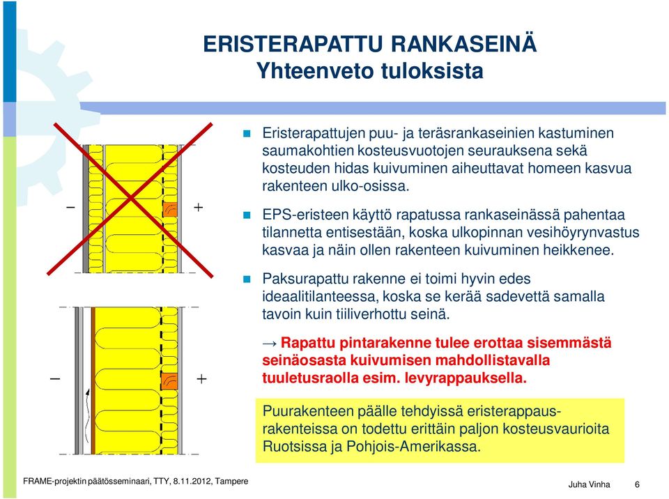 Paksurapattu rakenne ei toimi hyvin edes ideaalitilanteessa, koska se kerää sadevettä samalla tavoin kuin tiiliverhottu seinä.