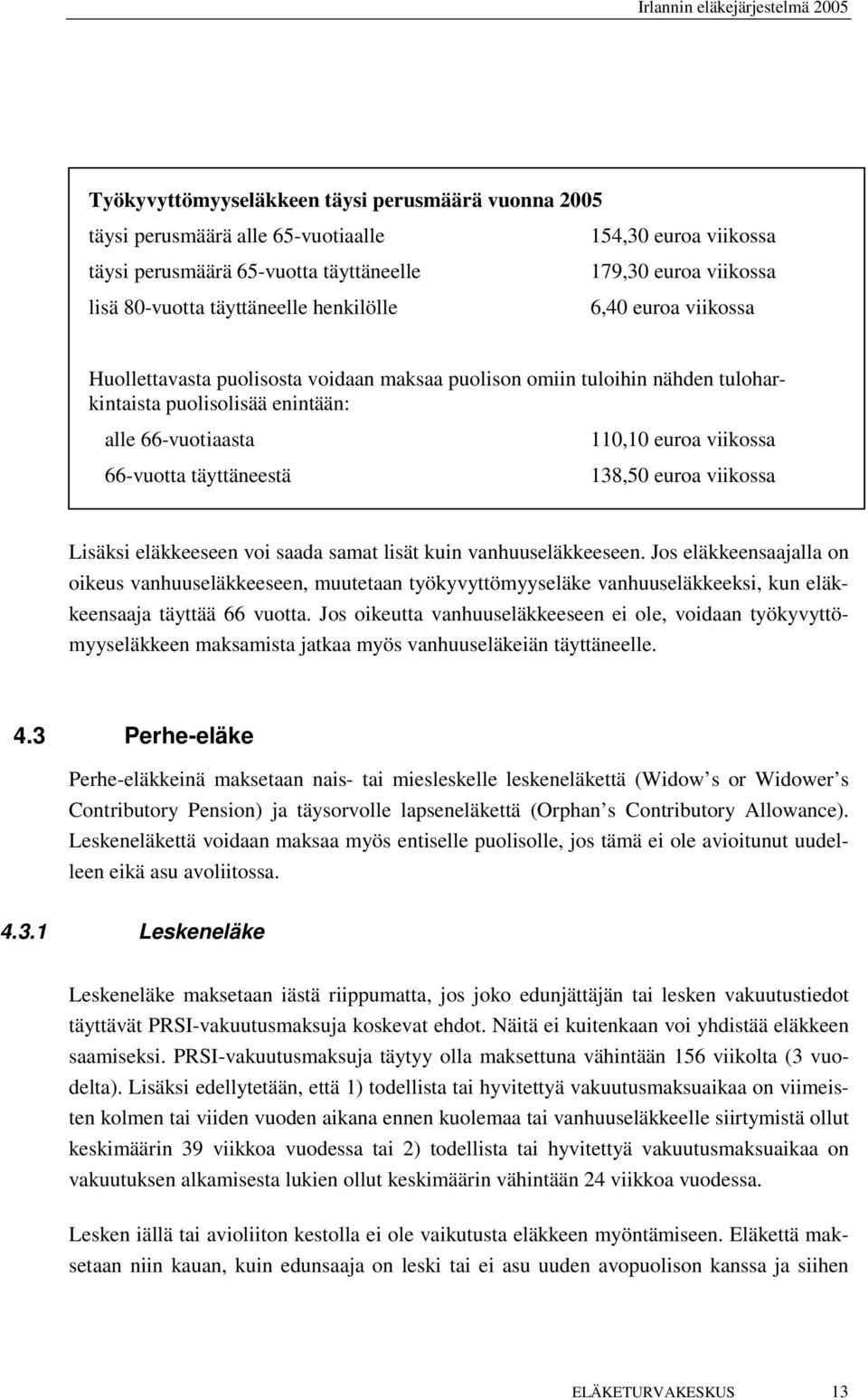 euroa viikossa 138,50 euroa viikossa Lisäksi eläkkeeseen voi saada samat lisät kuin vanhuuseläkkeeseen.