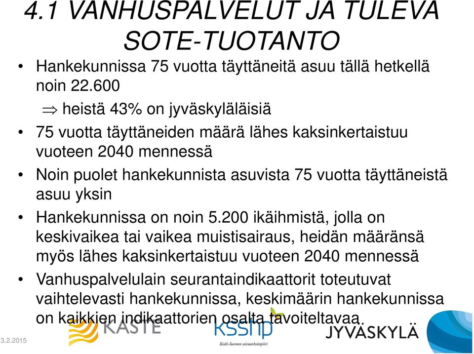 vuotta täyttäneistä asuu yksin Hankekunnissa on noin 5.