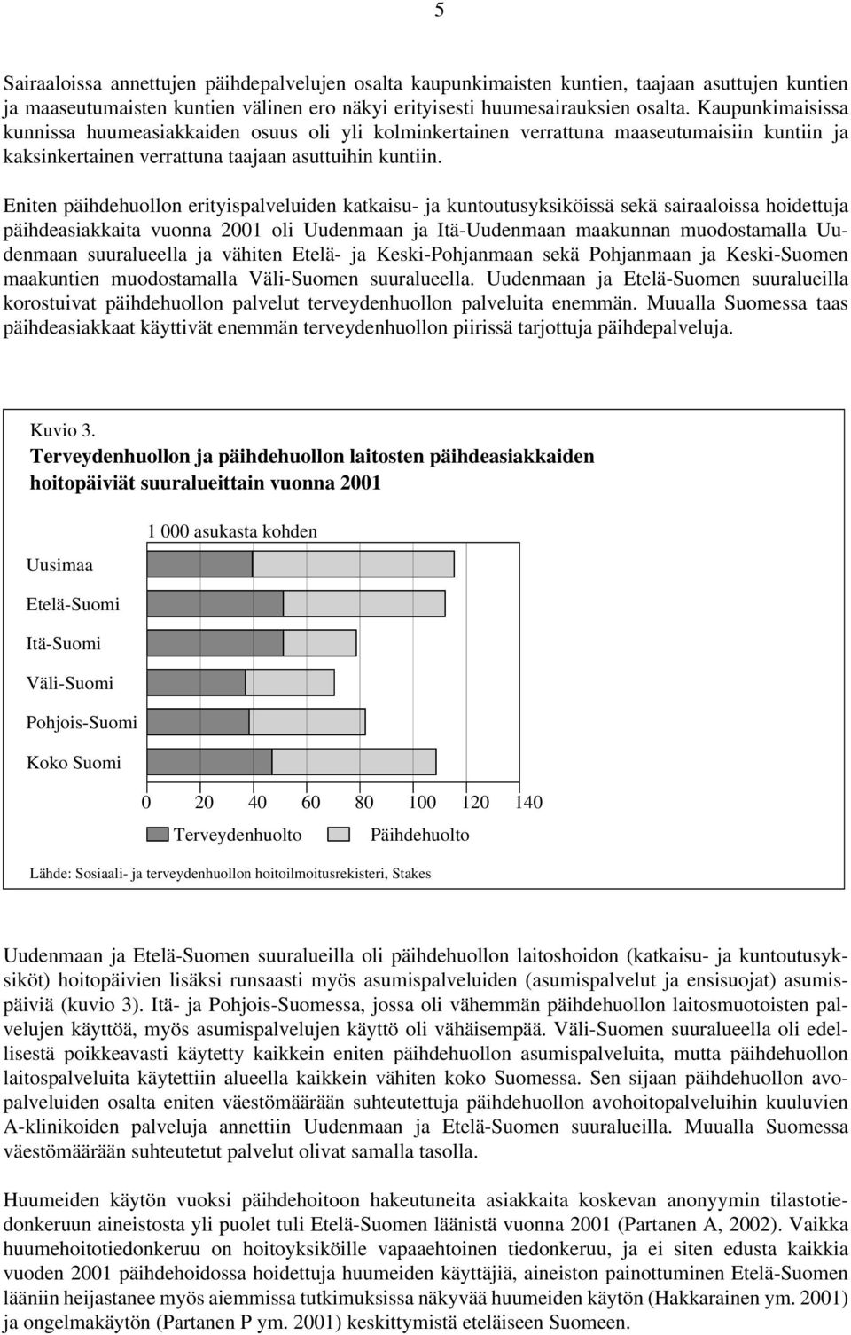 Eniten päihdehuollon erityispalveluiden katkaisu- ja kuntoutusyksiköissä sekä sairaaloissa hoidettuja päihdeasiakkaita vuonna 2001 oli Uudenmaan ja Itä-Uudenmaan maakunnan muodostamalla Uudenmaan