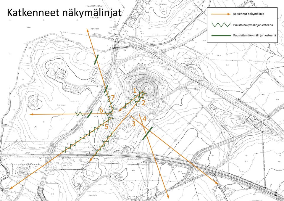 näkymälinjan esteenä