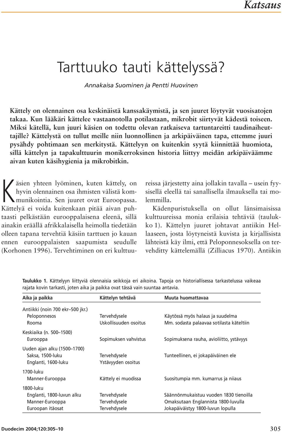 Kättelystä on tullut meille niin luonnollinen ja arkipäiväinen tapa, ettemme juuri pysähdy pohtimaan sen merkitystä.