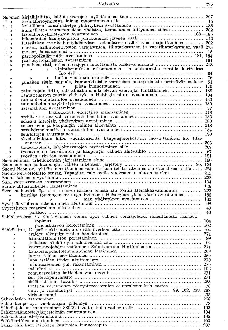 evankeliumiyhdistyksen kokoukseen osallistuvien majoittaminen 202 messut, hallintoneuvoston varajäsenten, tilintarkastajan ja varatilintarkastajan vaali 275 messut, laina-anomus 15