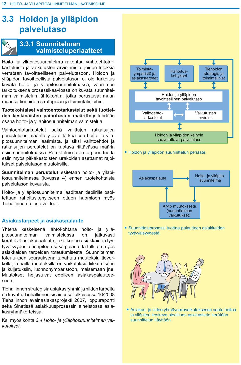 Hoidon ja ylläpidon tavoitteellista palvelutasoa ei ole tarkoitus kuvata hoito- ja ylläpitosuunnitelmassa, vaan sen tarkoituksena prosessikaaviossa on kuvata suunnitelman valmistelun lähtökohtia,