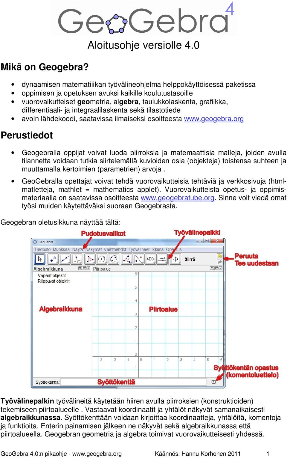 differentiaali- ja integraalilaskenta sekä tilastotiede avoin lähdekoodi, saatavissa ilmaiseksi osoitteesta www.geogebra.