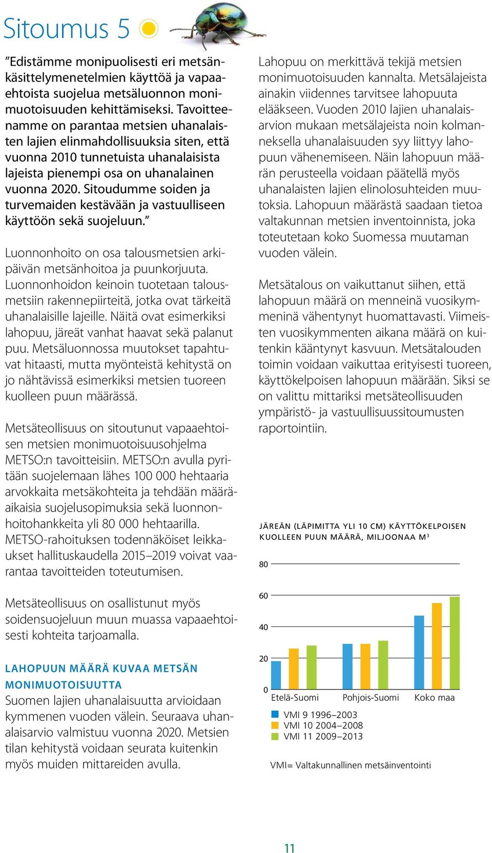 Sitoudumme soiden ja turvemaiden kestävään ja vastuulliseen käyttöön sekä suojeluun. Luonnonhoito on osa talousmetsien arkipäivän metsänhoitoa ja puunkorjuuta.