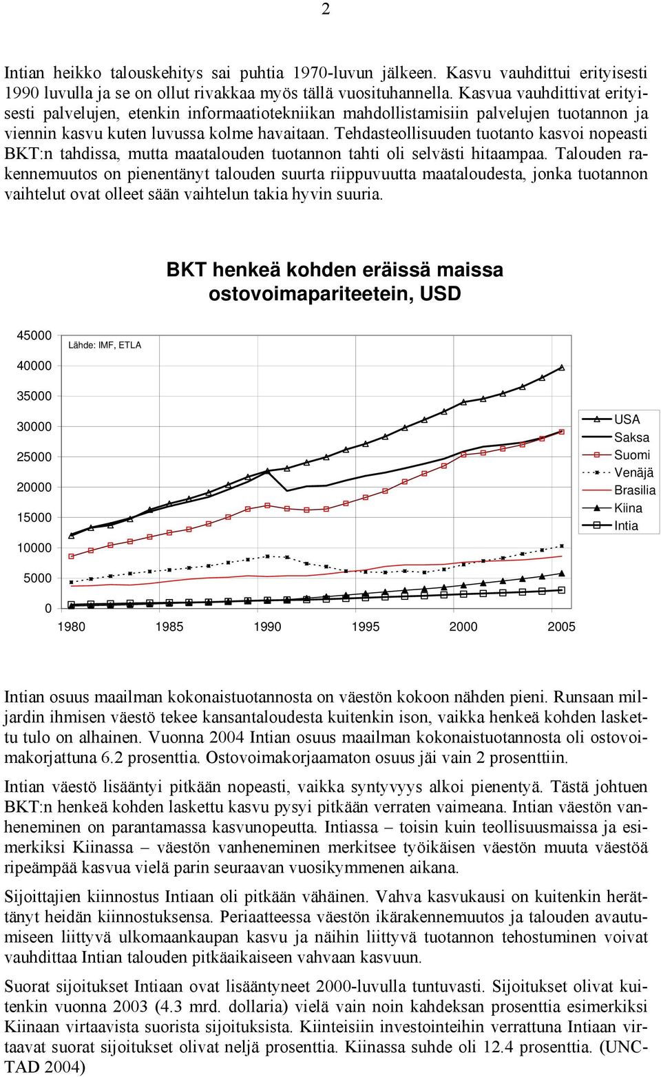 Tehdasteollisuuden tuotanto kasvoi nopeasti BKT:n tahdissa, mutta maatalouden tuotannon tahti oli selvästi hitaampaa.