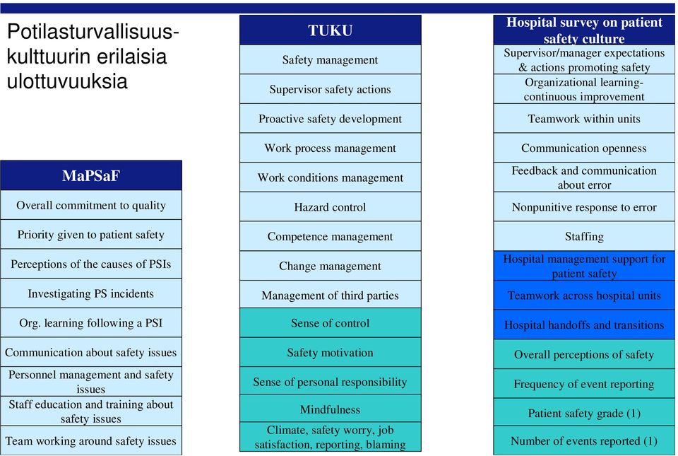 management Supervisor safety actions Proactive safety development Work process management Work conditions management Hazard control Competence management Change management Management of third parties