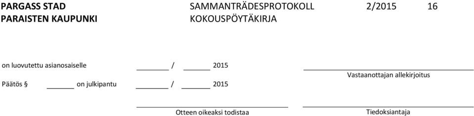 julkipantu / 2015 Vastaanottajan