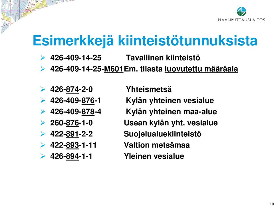 tilasta luovutettu määräala 426-874-2-0 426-409-876-1 426-409-878-4 260-876-1-0