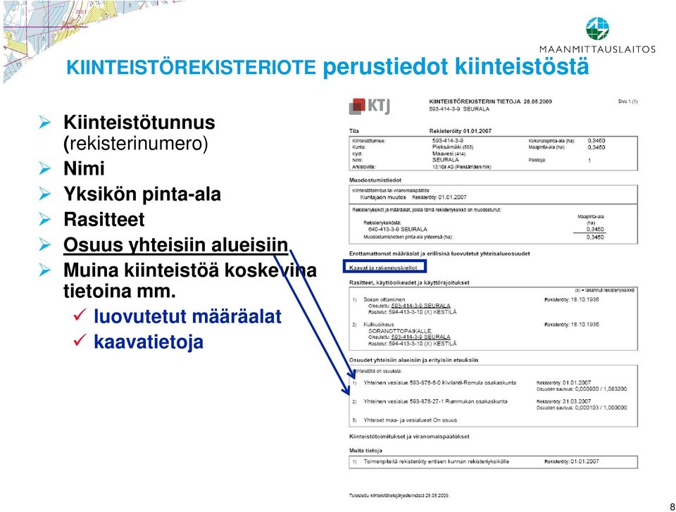 pinta-ala Rasitteet Osuus yhteisiin alueisiin Muina