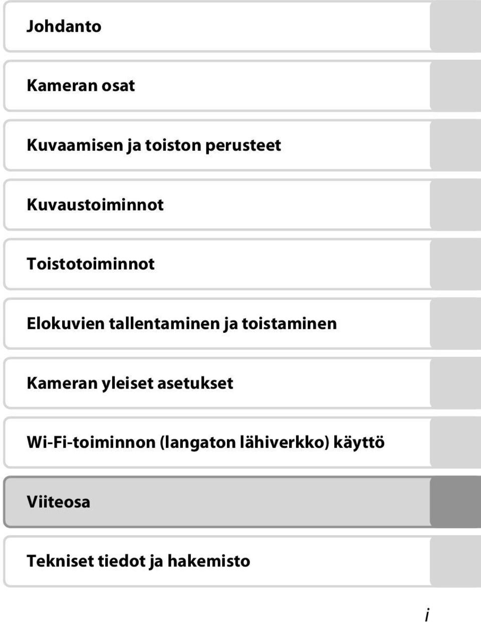 toistaminen Kameran yleiset asetukset Wi-Fi-toiminnon