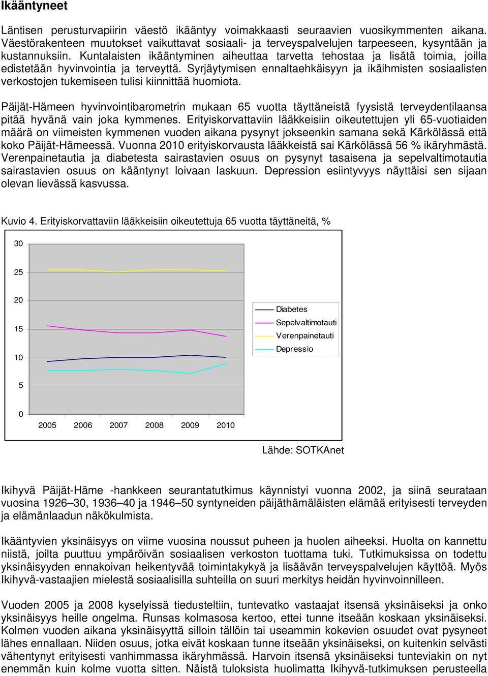 Kuntalaisten ikääntyminen aiheuttaa tarvetta tehostaa ja lisätä toimia, joilla edistetään hyvinvointia ja terveyttä.